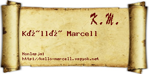 Kálló Marcell névjegykártya